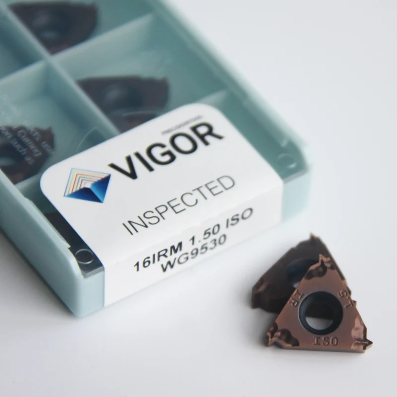 10 PIÈCES VIGOR 16ERM 16IRM AG60 AG55 1.5ISO 2.0ISO 2.5ISO 3.0ISO Plaquettes de tournage en carbure de tungstène pour outils de coupe de tour CNC