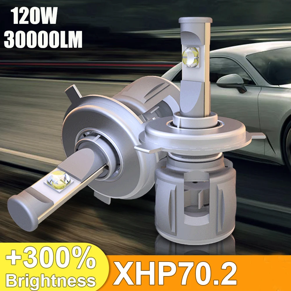 XHP70 Chip 120W H7 LED Car Headlight H4 LED Lamp H11 H4 H1 9005 9006 9012 Bulbs 6000K 30000LM Headlamp Auto Fog Lights 12V LED