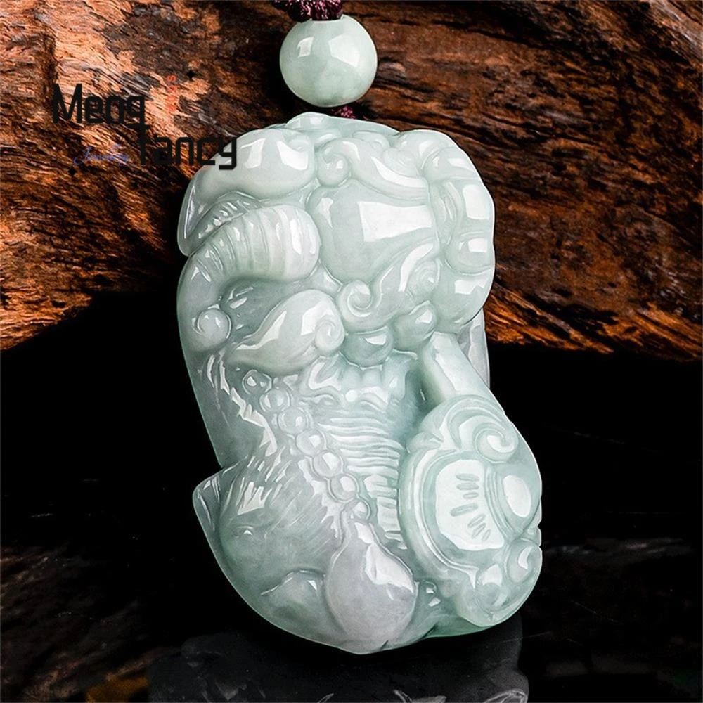

Natural Myanmar A-grade Jadeite Ruyi Money Overlord Pixiu Jade Pendant High-grade Fashion Jewelry Couple Exquisite Holiday Gifts