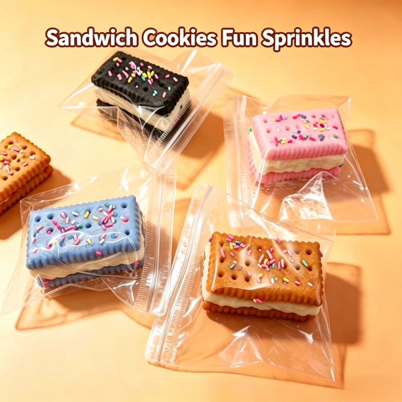 Unzip Biscuits Handgefertigte Silikon-Kekse Fidget Toys Langsam Rückfederndes Stressabbau-Quetschspielzeug für Kinder und Erwachsene