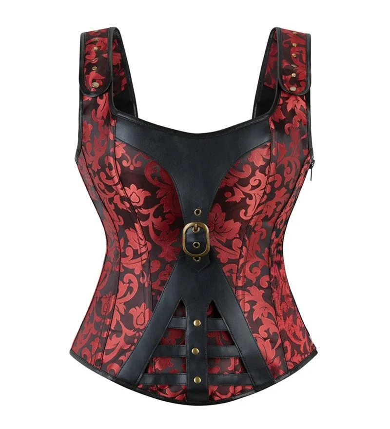 

Корсет в стиле стимпанк, топ, бретели, сексуальные кожаные женские готические корсеты с завышенной талией и бюстье, средневековый корсет в стиле ретро