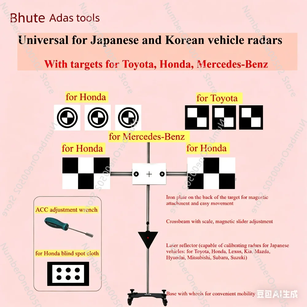 ADAS Calibration Tool ACC mmWave Radar Calibration for Japanese Korean Cars, Front Camera Calibration for Mercedes, Toyota Honda