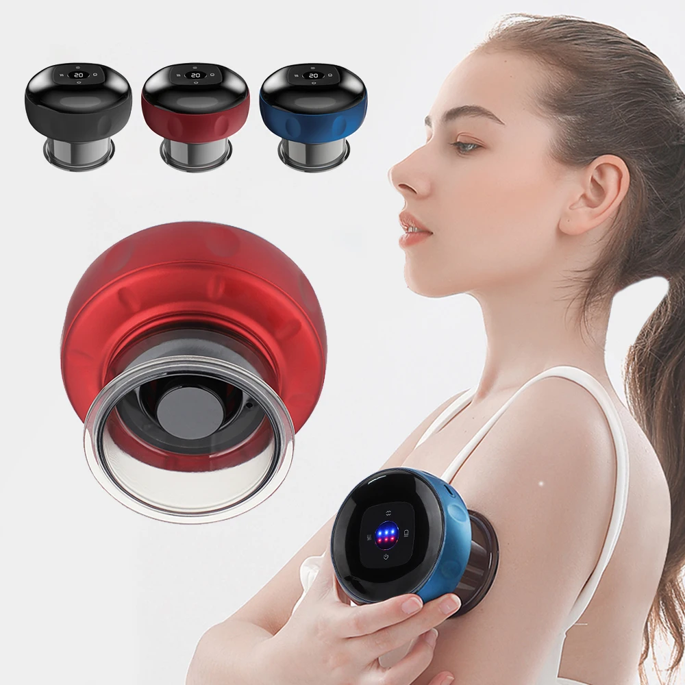 Body Scraping Massage Smart Electric Vacuum Cupping Heating Suction Cup Device Back Neck Arm Massger 6/12 Level Cupping