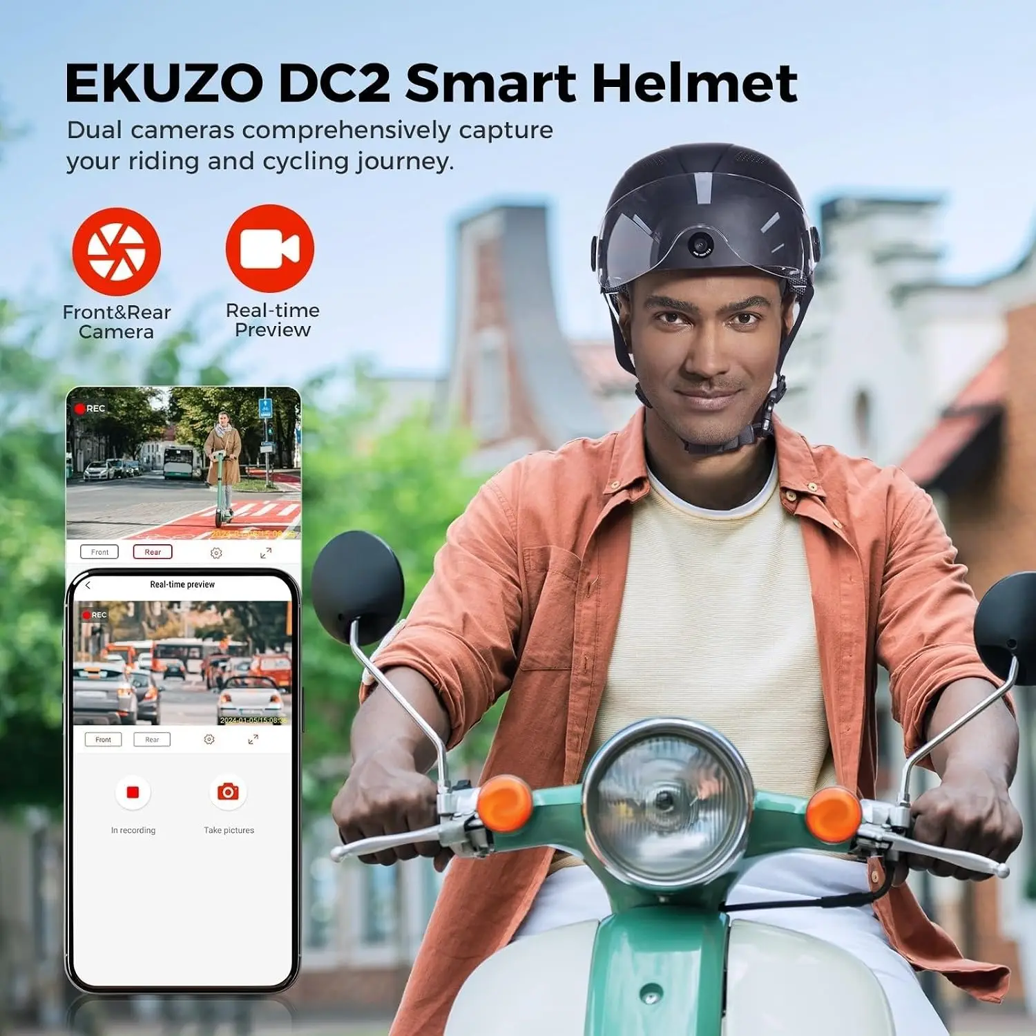 Modular Motorcycle Helmet, DOT Approved Full Face with Flip Up Dual Visor for Street Scooter ATV