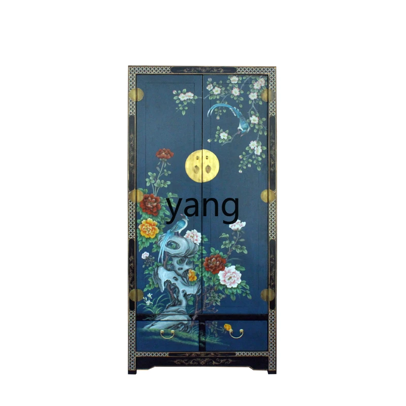 

LXL Simple New Chinese Painted Solid Wood Wardrobe Insect-Proof Small Apartment Large Capacity Bedroom