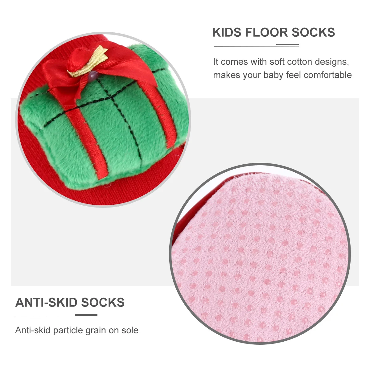 

24pcs 1 Pair For Kids Christmas Non-Slip Cotton Floor Socks Toddler Cartoon Non-Slip Socks Cartoon Footwear Baby Gift