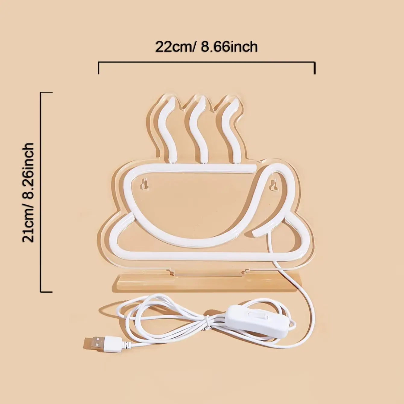 Chi-buy LED Neon Desktop Coffee Cup USB Powered Neon Signs Decor Lamp Signs Birthday Gift Wall Art For Bedroom Room Bar Shop view 2