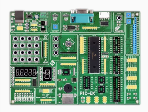 

PIC Microcontroller Learning Development Board PIC-EK with PIC16F887 Microcontroller with Routines supports 8/14/18/20/28/40 pin