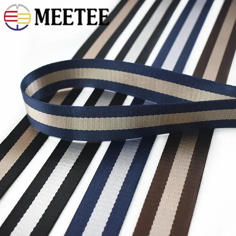 5Meters 38mm Nylon Stripe Webbing 1.4mm Thick Polyester Ribbon Tape for Bag Strap Garment Belt Decor Band DIY Sewing Accessories