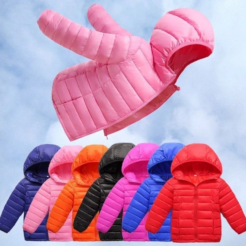 

Зимние детские куртки с капюшоном, детские теплые пальто для девочек для мальчиков, осенняя верхняя одежда для малышей, легкая повседневная одежда для детей от 2 до 14 лет