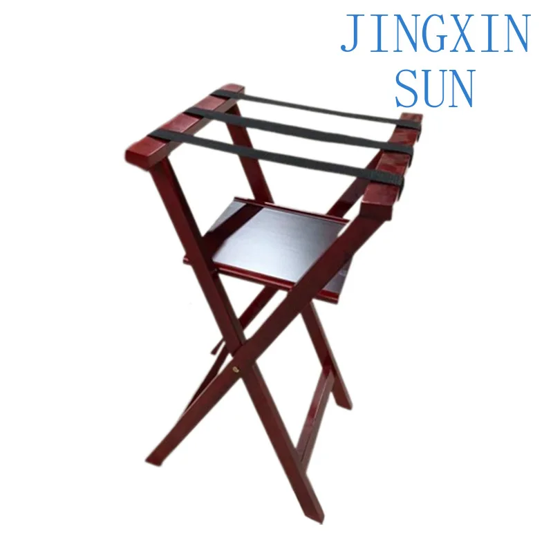 Hotel B & B tray luggage rack Red oak foldable luggage rack Door storage Plant rack Customized