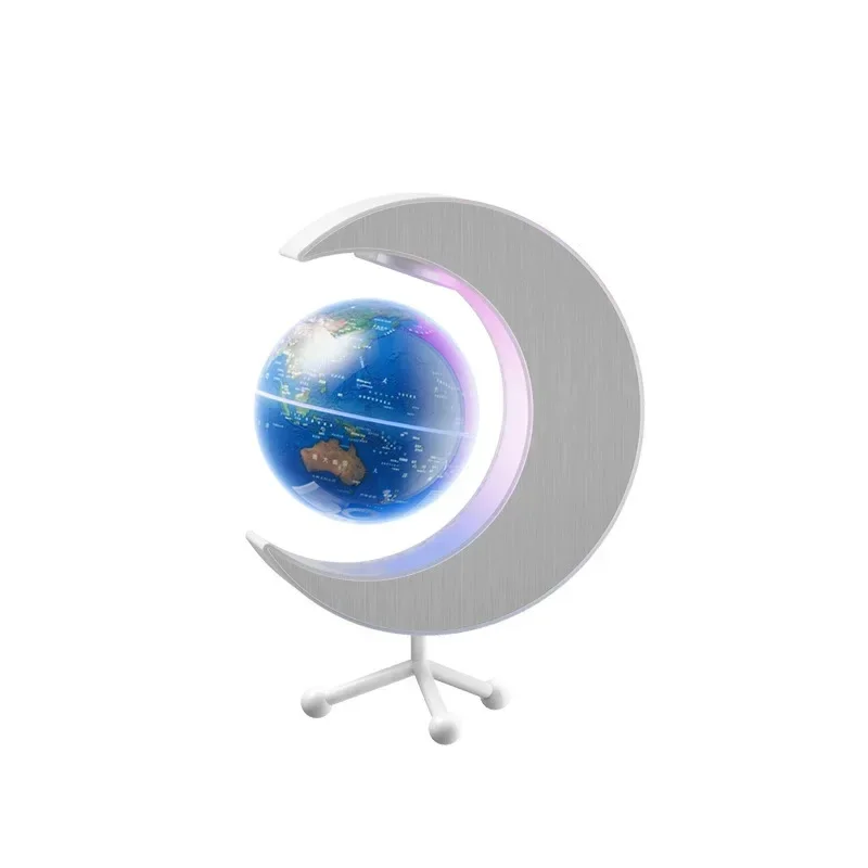 Inclined magnetic levitation globe AI ornament with light, magnetic levitation globe