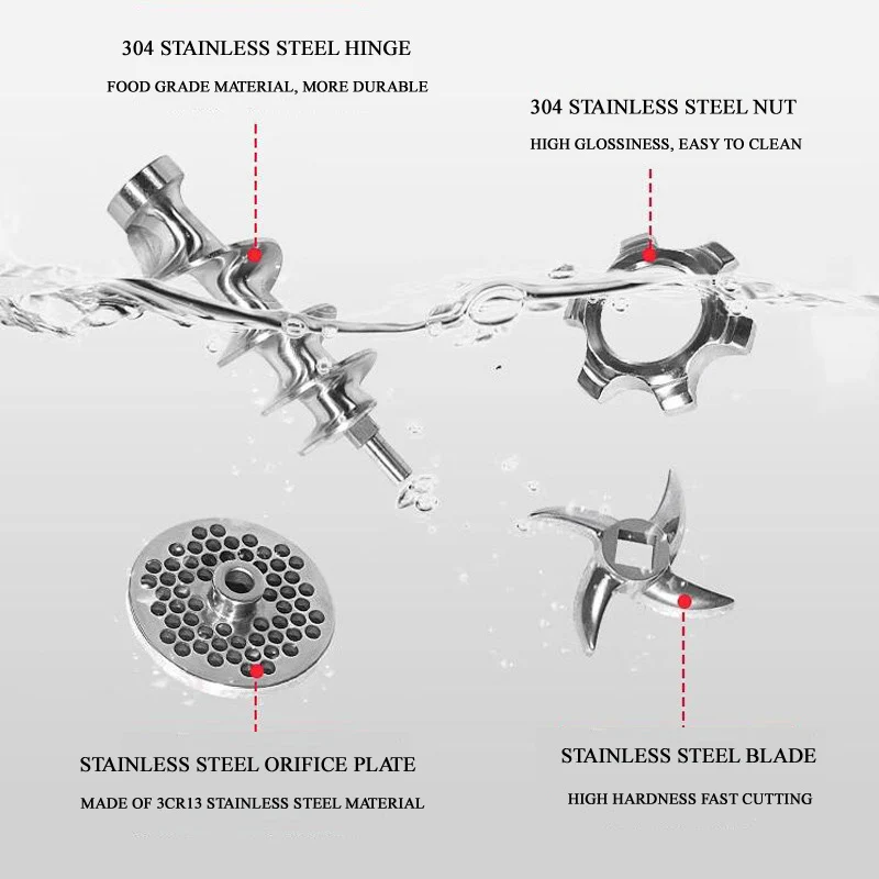 مفرمة اللحم الكهربائية المصنوعة من الفولاذ المقاوم للصدأ لمتجر لحم الخنزير ولحم البقر والأسماك وآلة حشو السجق الأوتوماتيكية