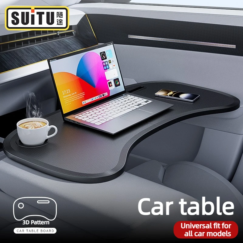 Table de repas pliable pour voiture, support universel pour ordinateur portable, bureau, téléphone, porte-gobelet, plateau à boissons pour Tesla M3/Y