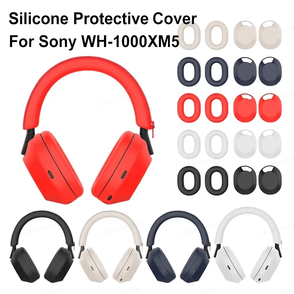 Headphone Protective Case Headset Headbeam Sleeve for Sony WH-1000XM5 Headphones Silicone Earmuff Shell Earphone Cases