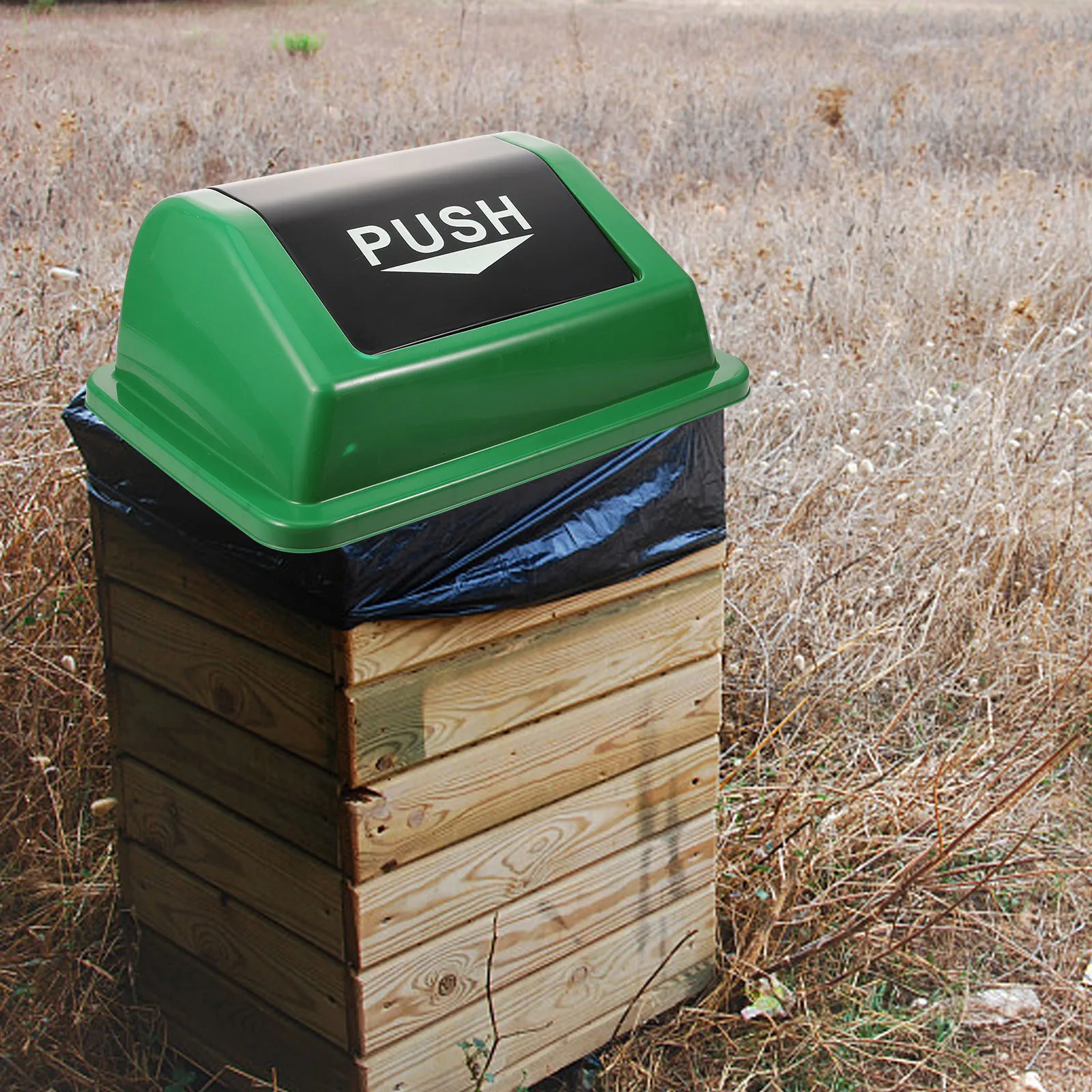 

Plastic Trash Can Lid 40L Garbage Bin Cover Home Office Outdoor Use Waste Container Protector Replacement Part