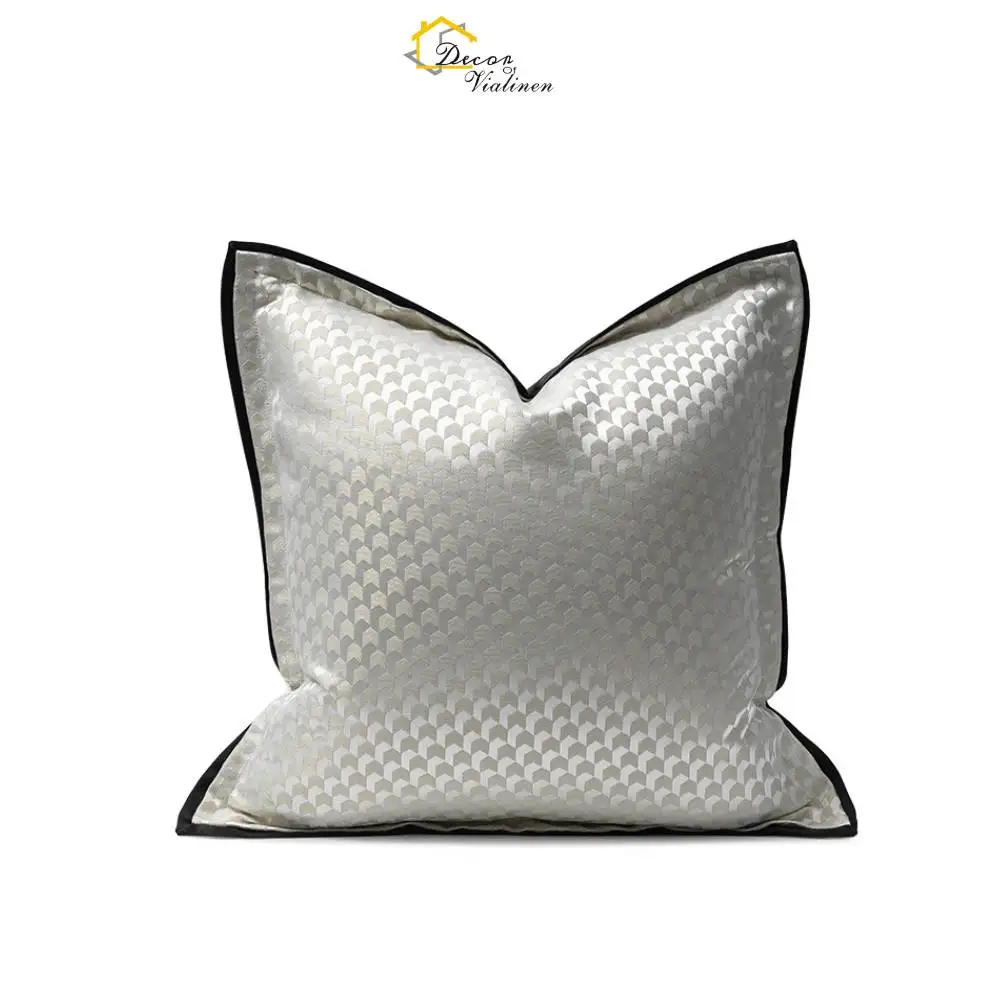 Silver Decorative Throw Pillow Cover, Cushion Case for Bed Sofa and Office, Luxury Series, New, 18 