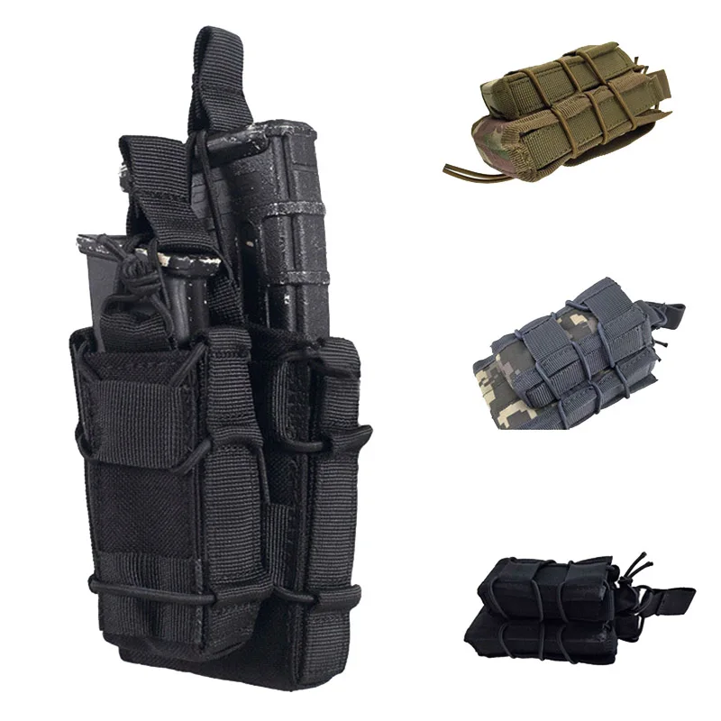 

Molle Double Decker Magazine Pouch Holder M4 M14 9mm Single Mag Carrier Holster Outdoor Hunting Waist Pack Vest Pouches