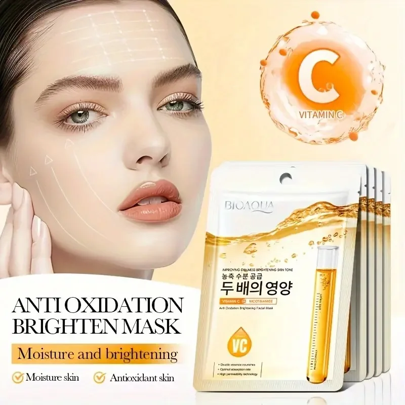 15Pcs Niacinamide & Vitamin C Antioxidant Hydrating Face Mask  for Deep Hydration and Nourishment