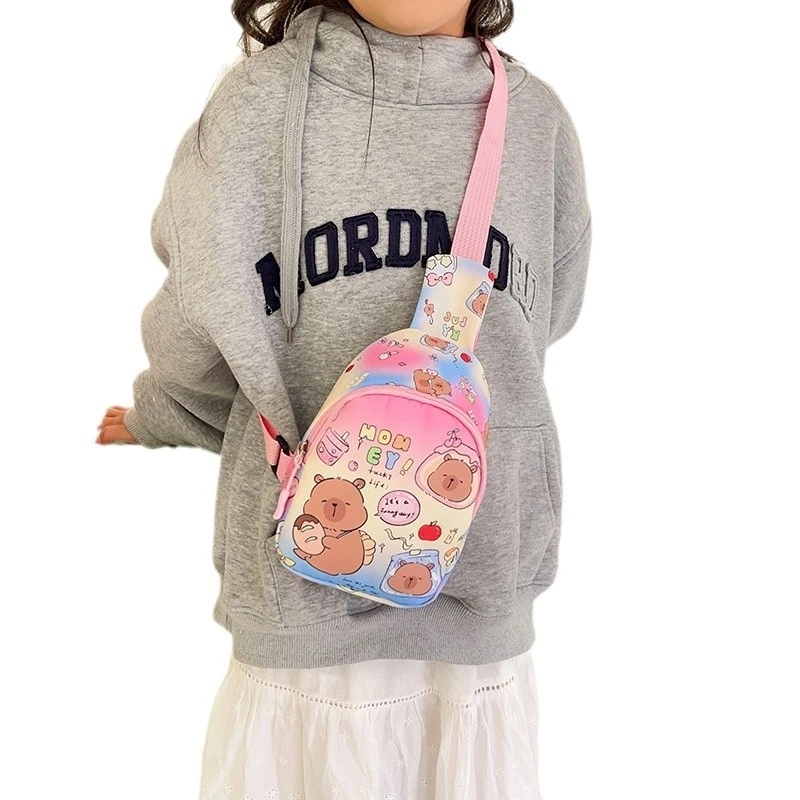 

Korean Capybara Chest Bag Y2K Crossbody Bag Animal Cartoon Pattern Back To School High Street Storage Shoulder Bag Backpacks New
