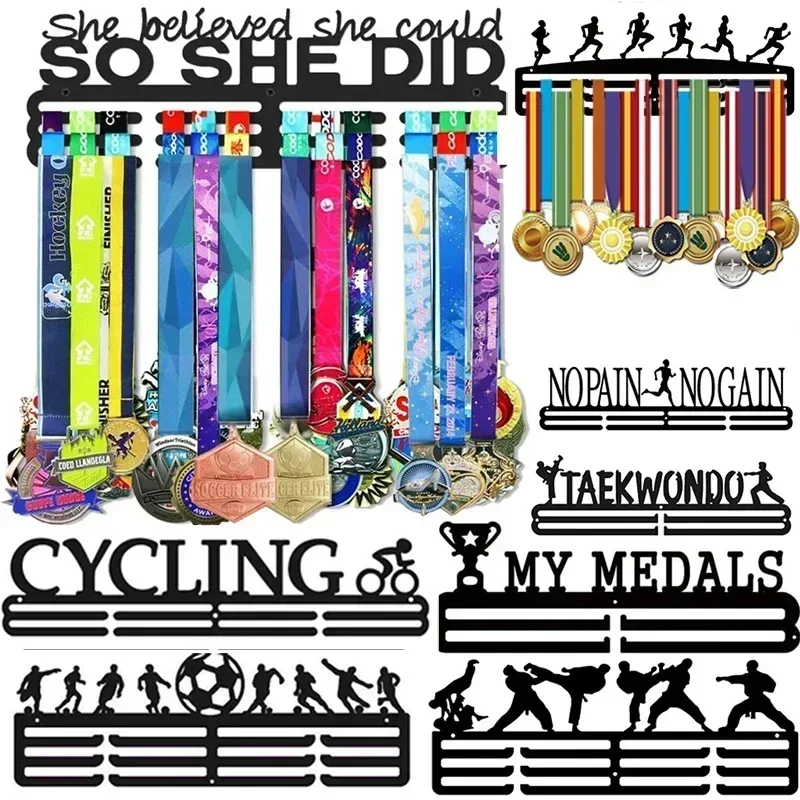 Medal Hanger Display Holder, Tiered Award Rack for Athletes, Race Runner, Soccer Players Gifts