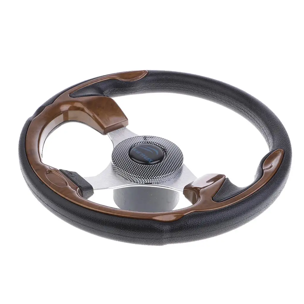 Marine Boat Non-directional 3 Spoke steering wheel 12.6' 320mm Steering Wheel Fits 3/4' Tapered Key Adapter Boat Accessories