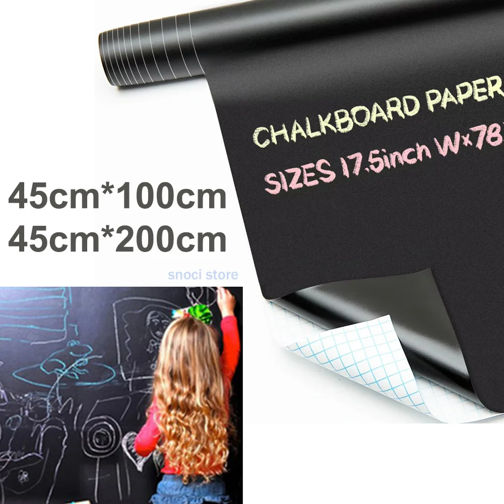 Blackboard Stickers Chalk Board Erasable PVC Draw Mural Decor ChalkBoard Wall Sticker for student  School Learning Office 45cm