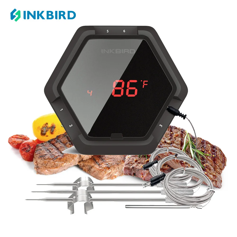 

INKBIRD IBT-6XS Digital Wireless Cooking Oven BBQ Grilling Thermometer With Free Probe For Meat Grill Free App Cooking Tools