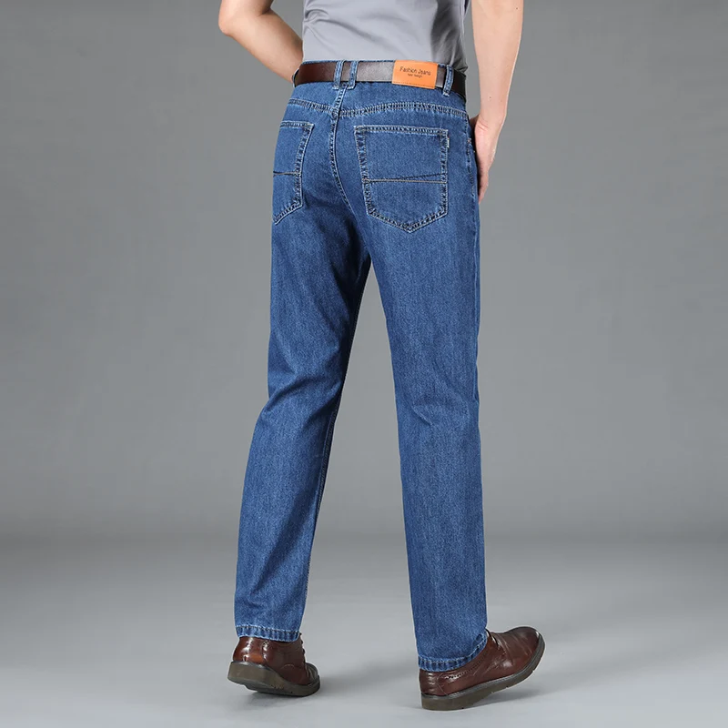 Pantalones vaqueros de verano para hombre, ropa diaria, Simple, clásico, de mediana edad y ancianos, informal, combina con todo, de alta calidad, de negocios