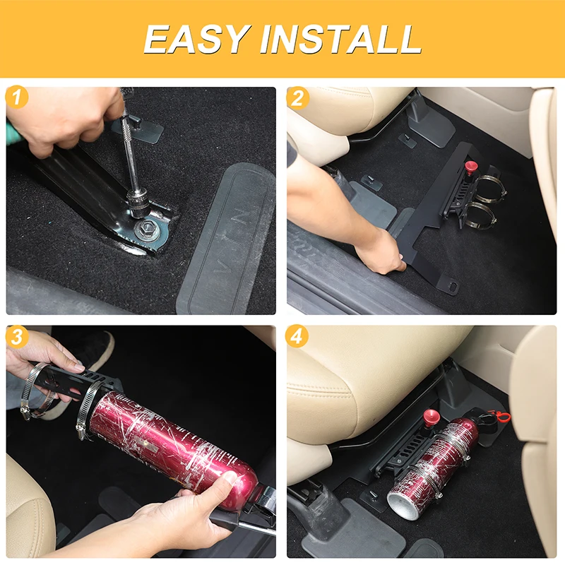 For Nissan Pathfinder 2013-2018 Carbon Steel Car Fire Extinguisher Bracket Under Passenger Seat Interior Car Accessories
