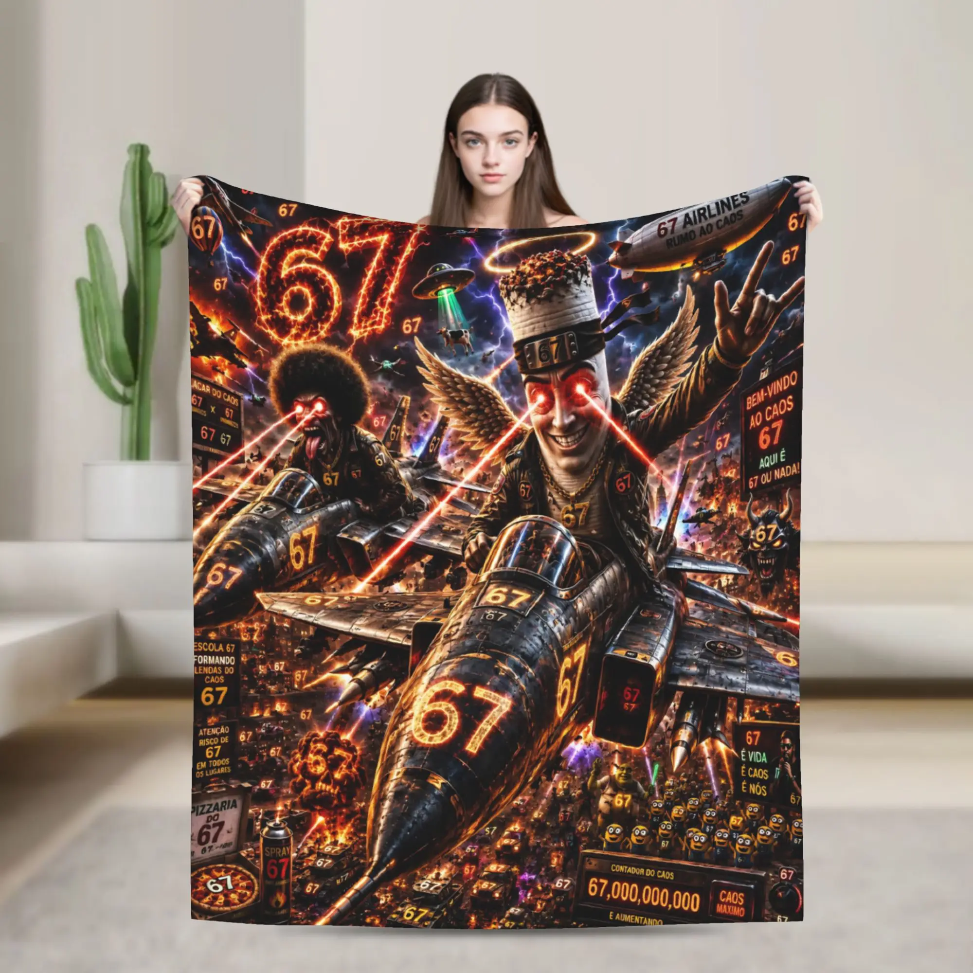 funny Six Seven 67 Meme 6 7 meme Blanket Ultra-Soft Coral Fleece Plush Cozy Gift  Throw Blankets Bedspreads