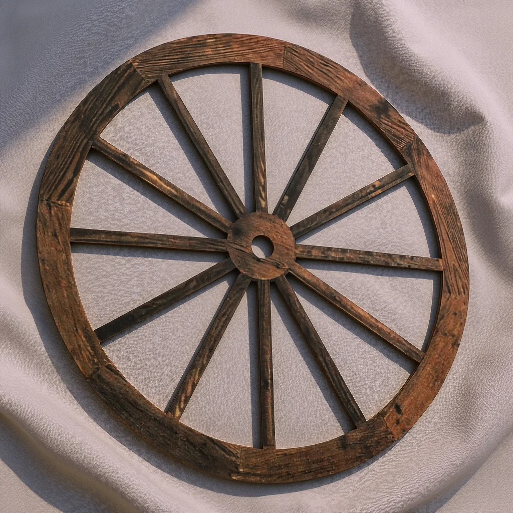 

Wooden Wagon Wheel Wall Hanging Decor Vintage Rustic Wheel Art for Bar Man Cave Garage Home Office Decorative Statement Piece