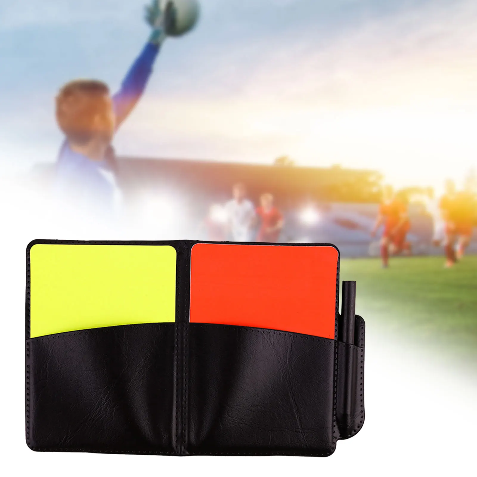 Ensemble de cartes d'arbitre de football, rouge et jaune, fournitures d'arbitre de football, carnet de portefeuille, outil d'arbitre de jeu professionnel