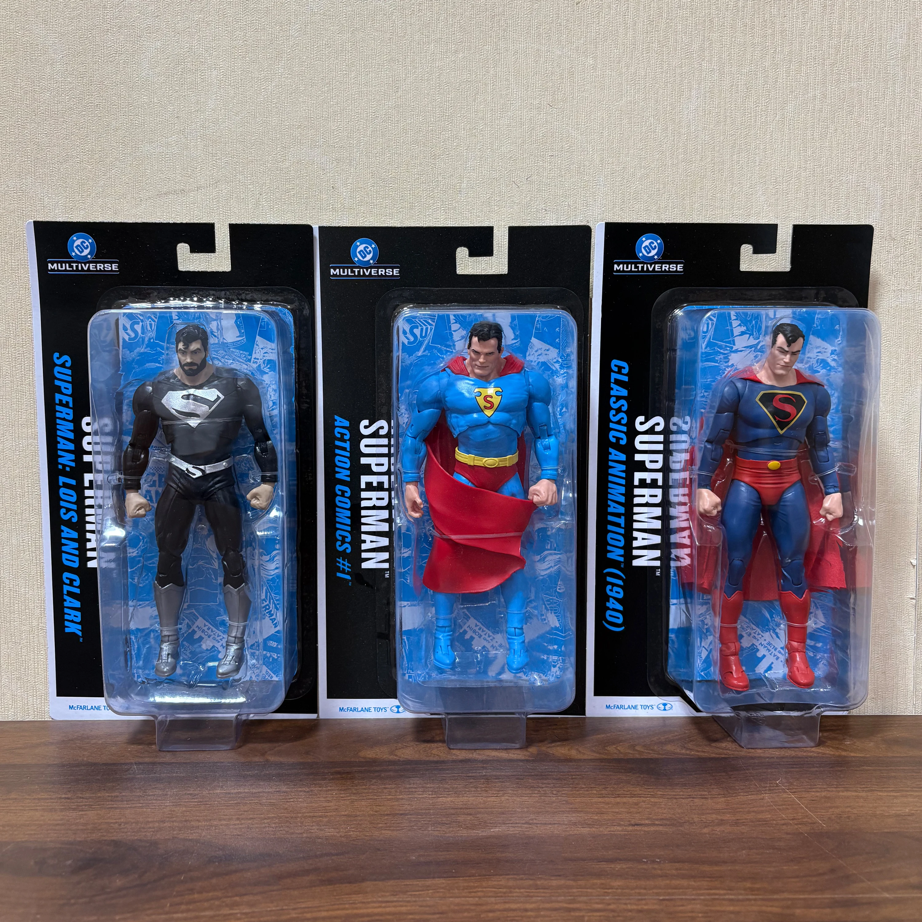 Mcfarlane Toys DC Multiverse 7in Superman Lois And Clark/Action Comics#1/Classic Animation 1940 Blister Card Action Figure Model
