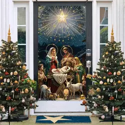 Christmas & New Year Decoration Banner, Christmas Scene, Made Of Polyester, Good Effect, Vivid Color, Durable, Indoor/Outdoor D