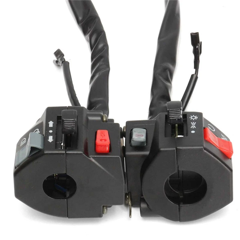 Motorcycle Switch Switches Fog Light Horn Turn Signal Switches Motorbike ATV Handlebar Left Right Side Control 1Pair 22mm