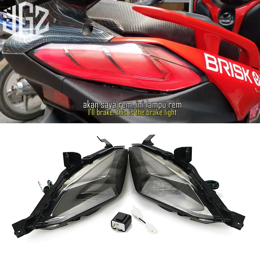 

Motorcycle Accessories LED Rear Brake Stop Tail Light Daytime Turn Signal Light GENESIS TYPE for YAMAHA XMAX 250 300 2017-2021