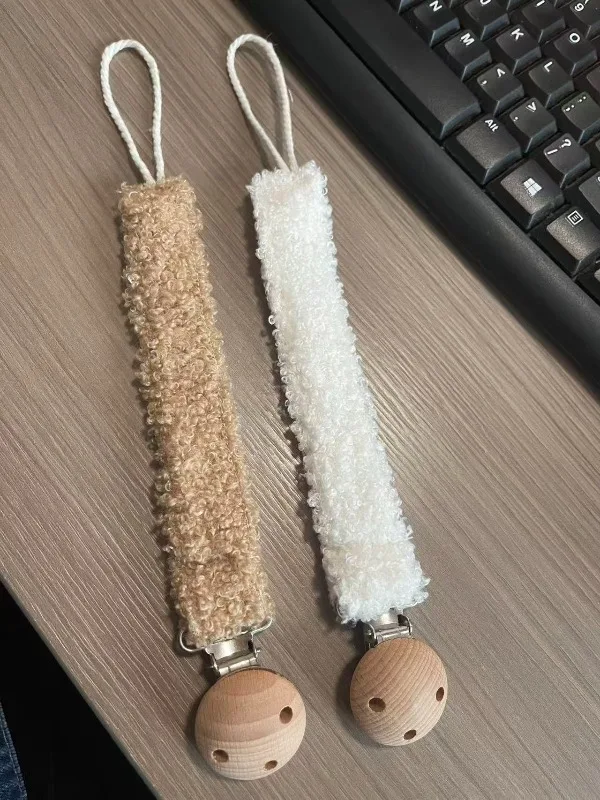 

Lamb Fleece Pacifier Clips Baby Pacifier Anti-drop Chain Toddler Dummy Clip Nipple Holder Baby Shower Gift Baby Accessories