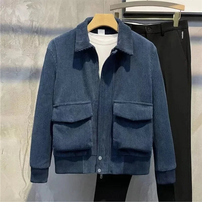 Fashion Brands Mens Clothing Tops Corduroy Jackets Korean Version Trendy Spring and Autumn Jackets for Men