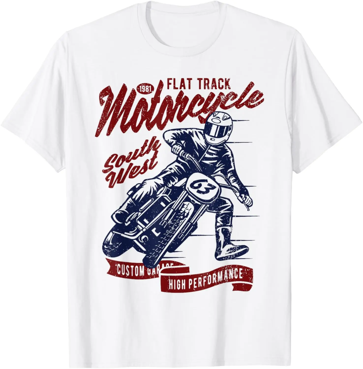 

Flat Track Motorcycle Vintage Style Retro Race Design T-Shirt