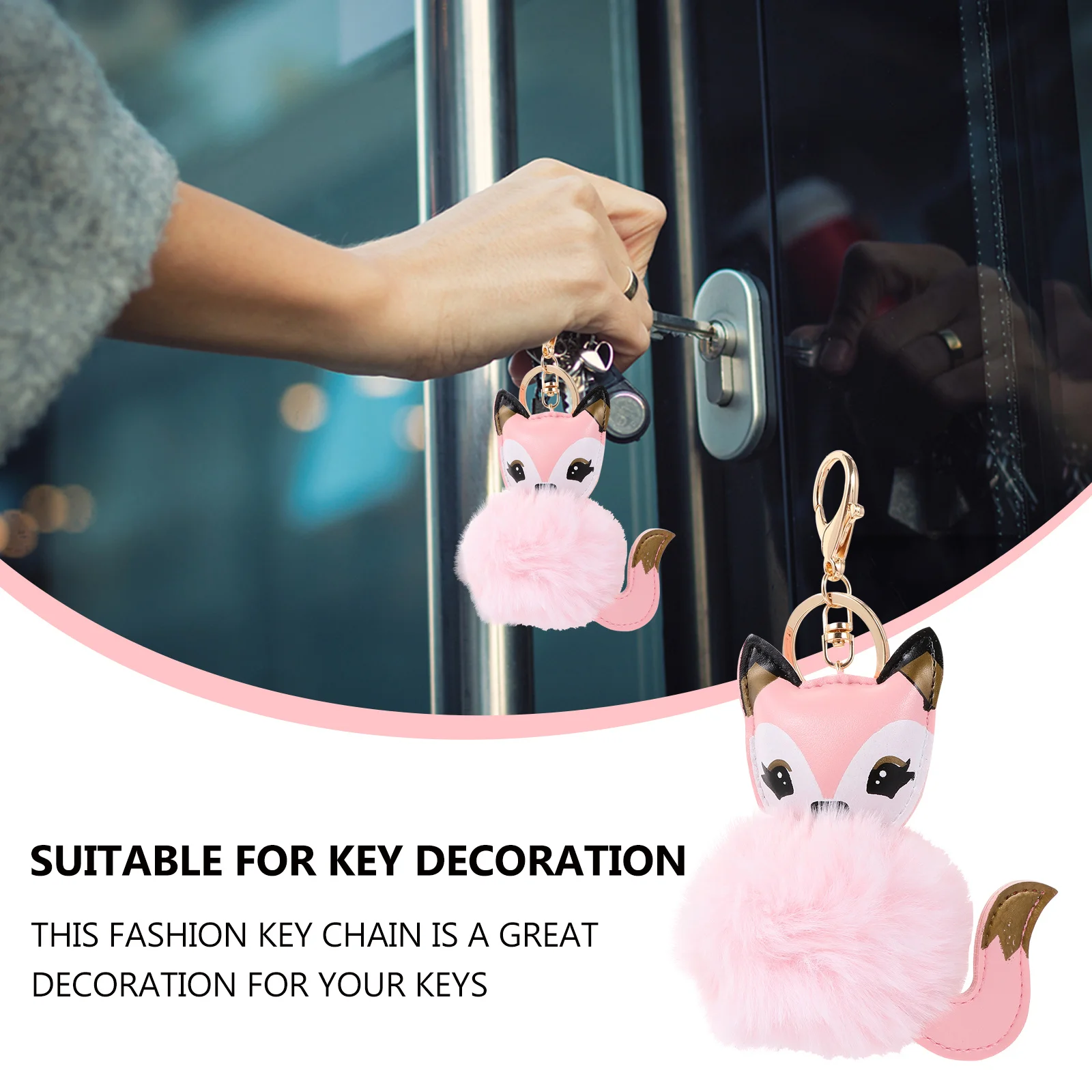 

1Pcs Cute Fox Key Chain Decorative Hanging Charm Bag Keychain Pendant Ornament Adorable Keychain Key Chain Adorable Bag Pendant