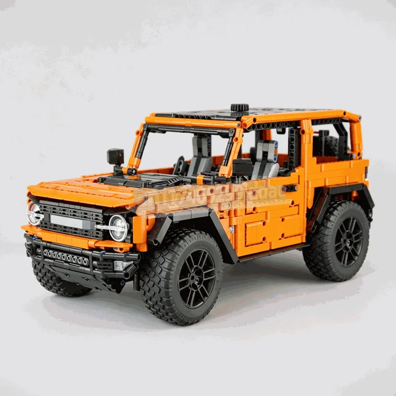 2625Parts Orange Off Road Utility Vehicle Building Blocks Car Model DIY Assembly Set Rugged Suspension Display Collection Gift