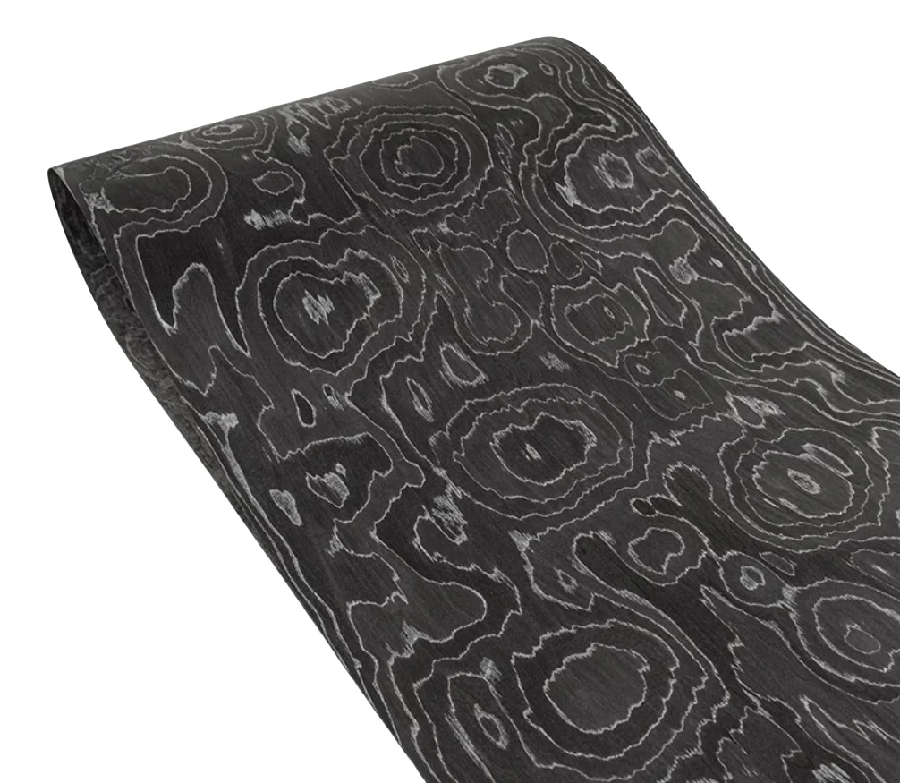 0.5mm Tech Wide Wood Veneer Black Gold Silver Roll Pattern for Decor Furniture Cabinet Background Wall Panels 250*58cm