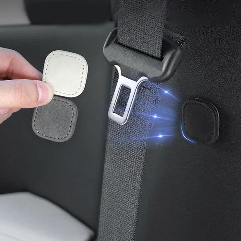 Suede Magnetic Suction Car Seat Belt Fixing Clips Auto Belt Holder Stabilizer Fastener Adjustable Clip Seatbelt Stopper image 5