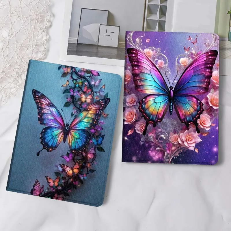 

Colorful Butterfly Flower Lamp Tablet Case For Samsung Tab Galaxy S6 S11 A A7 A8 A9 A11 10.1 10.4 10.5 Plus Lite Gift