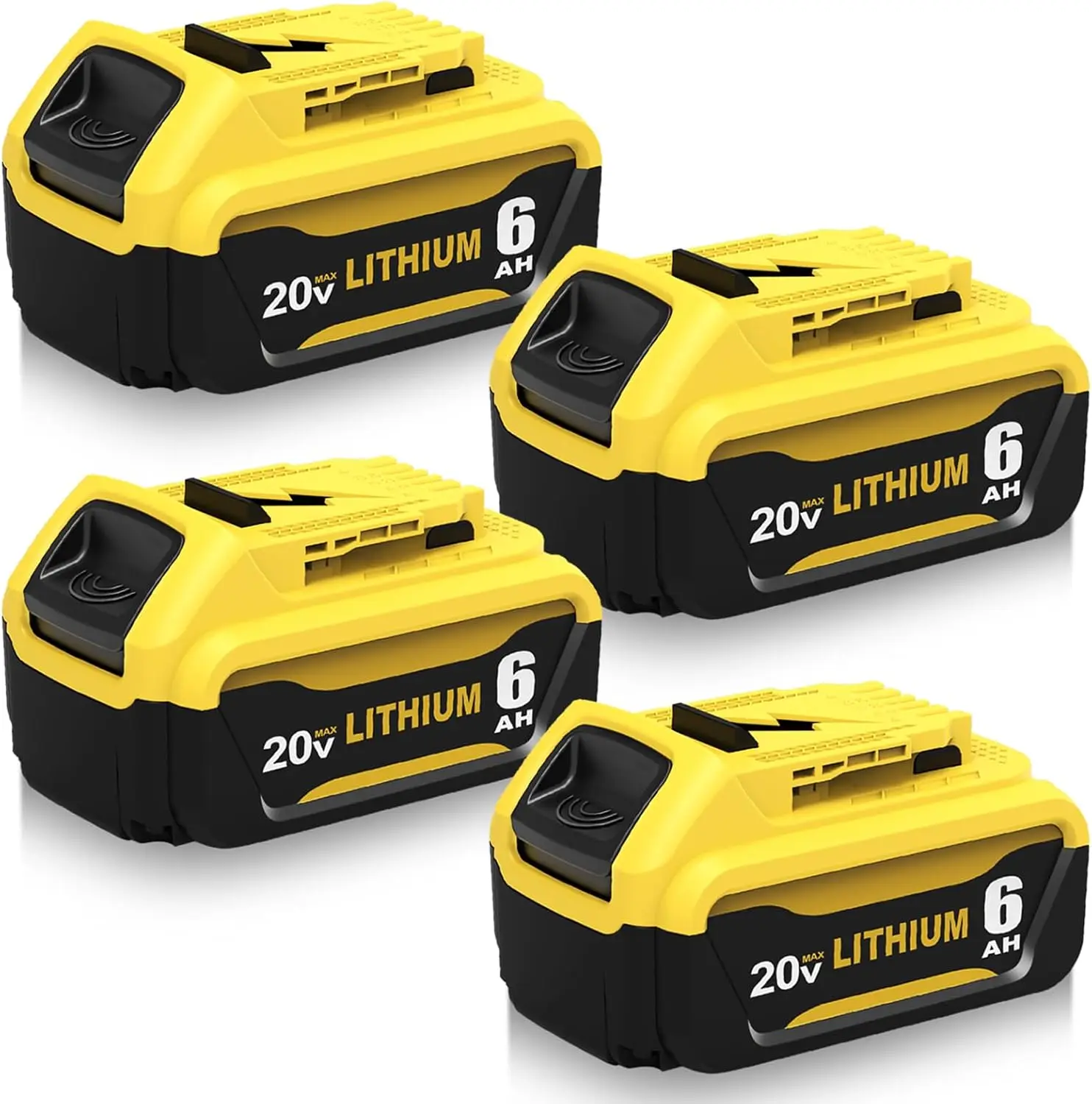 

4Packs 6.0Ah Replacement for Dewalt 20v Max Battery Compatible with Dewalt 20Volt Battery Lithium Compatible with Dewalt Battery