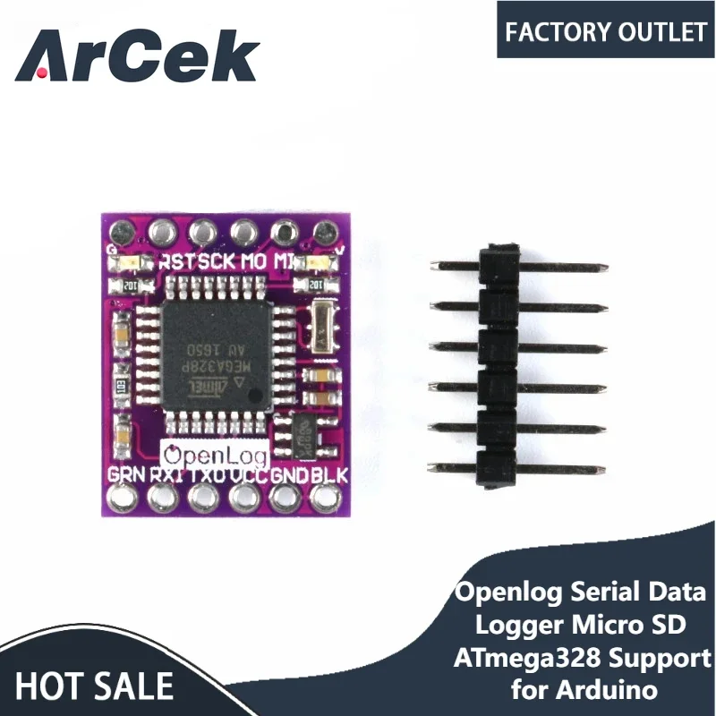 Openlog Serial Data Logger Micro SD ATmega328 Support for Arduino Open Source Data Recorder