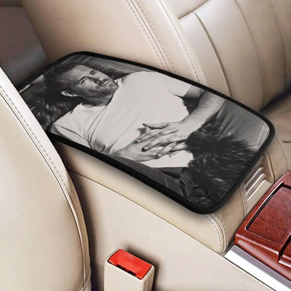 Universal Car Armrest Cover Mat Leather Ryan Reynolds Center Console Cover Pad Car Accessories Four Seasons