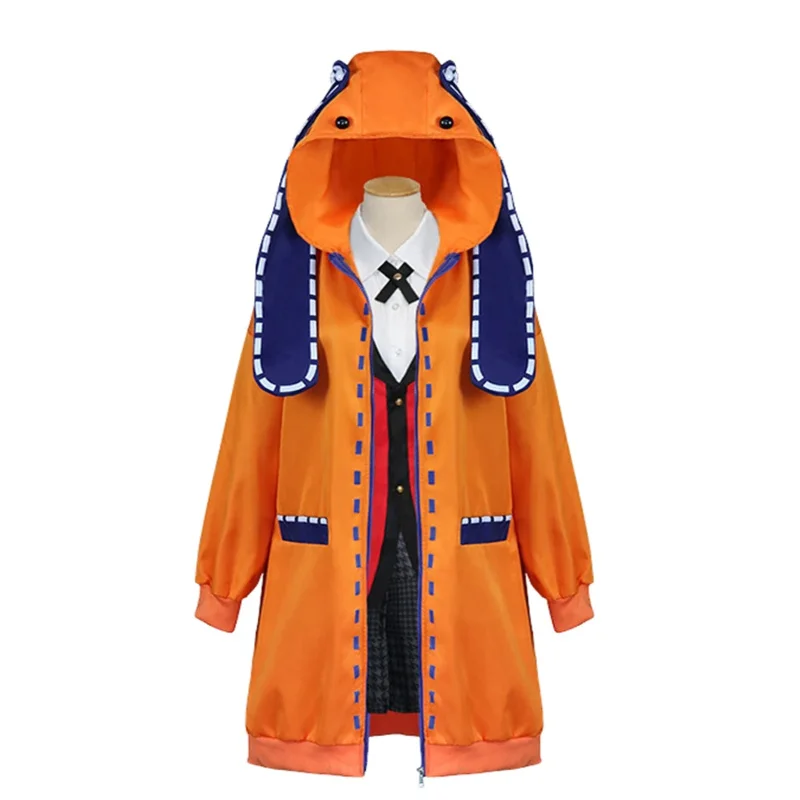 アニメ賭ケグルイコスプレ衣装 Runa Yomozuki 賭ケグルイパーカー学校制服かつらハロウィンコスチュームドレス女性女の子