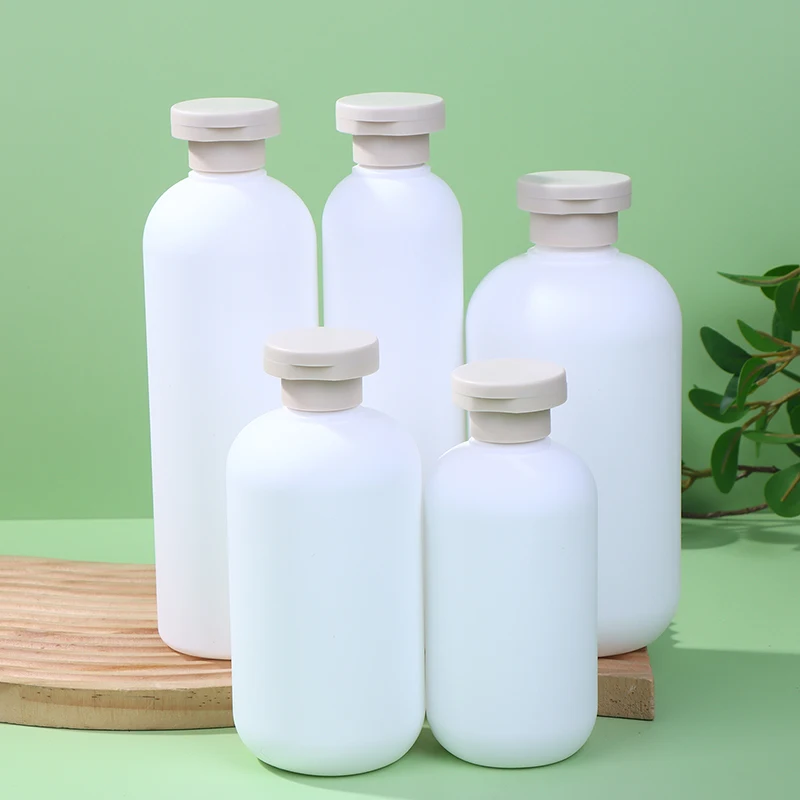 Botellas de plástico para champú de viaje, contenedores blancos rellenables para loción, crema, tapa abatible, Gel de ducha, botellas con bomba de espuma